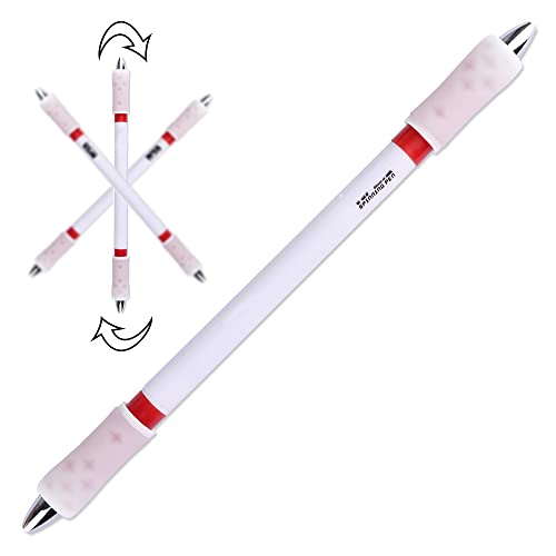 Pen Spinning Pens,Spinning Pen,Spinner Pen,Pen Spinning Mod,Fidget Spinners Pen,Rotating Ballpoint Pen That Can Write(Blue Ink),Pen Mods Spinning,Fidget Pen 1 piece (White and Red)