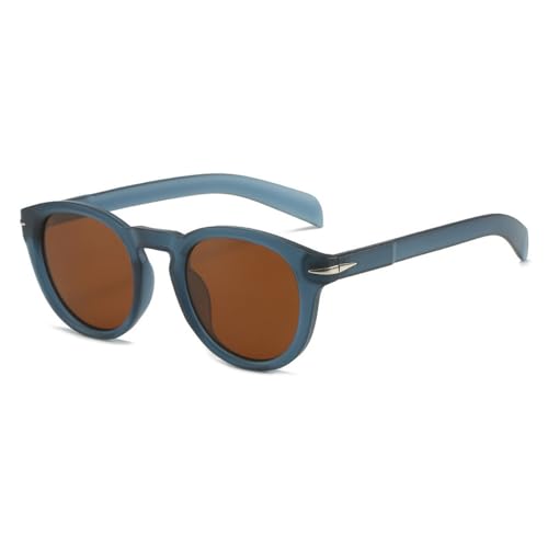 Lunettes de soleil rondes UV400 bleu vert vintage pour homme et femme