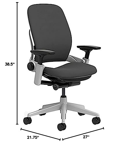 Image of Steelcase Leap Chair with Platinum Base & Hard Floor Caster, Black