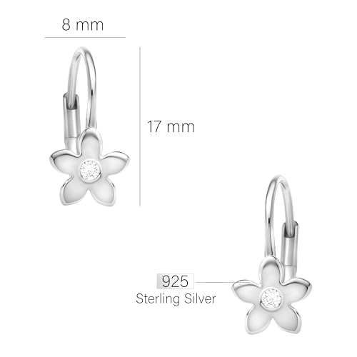 Boucle d'oreille pendante fleur Sofia Milani en argent 925 véritable