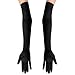 Garma Long Black Opera Gloves Women Formal, 1920s Satin Wedding Bridal Princess Dress For Women, Elbow Length 20inch