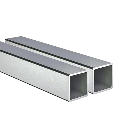 Kwweeoo 304 Stainless Steel Square Tube 2Pcs 20mm x 20mm x 300mm Long Wall Thickness 2mm, Square Metal Tubes 0.8 x 0.8 x 0.08 x 11.81" inch
