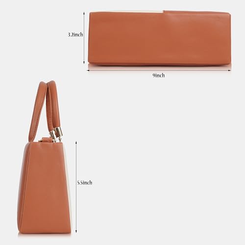 Image of Gold Rose Women's Elegant Color Block Handbag - Stylish Top Handle Purse for Office, Party & Daily Use | Premium Structured Ladies Hand Bag