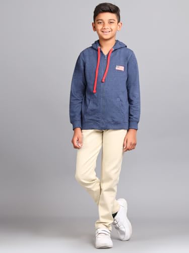Image of ZION Hoodies for Boys - Cotton Hoodies Sweatshirt with Zipper | Solid & Regular Fit with Embroidery | Long Sleeve | for Every Occasion | Multiple Sizes & Colors (Pack of 1)
