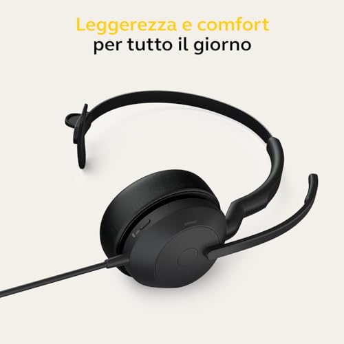 Jabra Evolve2 50 Cuffie Mono Cablate Con Jabra Air Comfort, USB-C, Tutte Le Piattaforme, Mono, Evolve2 50 - 2