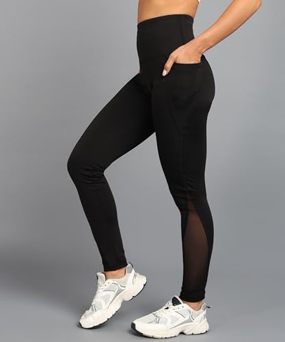 Image of Rock Paper Scissors Women Gym Tights with Breathable mesh - High-Waisted, Moisture-Wicking, Leggings for Working Out & Running Four-Way Stretch Tights for Yoga, Fitness & Training