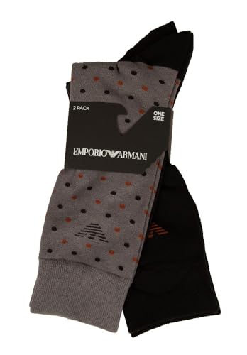 Emporio Armani Chaussettes homme courtes coton noir gris lot 2 paires taille unique 302302
