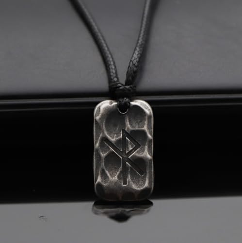 Image of Ankiyabe Stainless Steel Norse Viking Rune Pendant with Adjustable Braided Rope Good Luck /Love /Strenght /Health Viking Symbol Necklace for Men Women