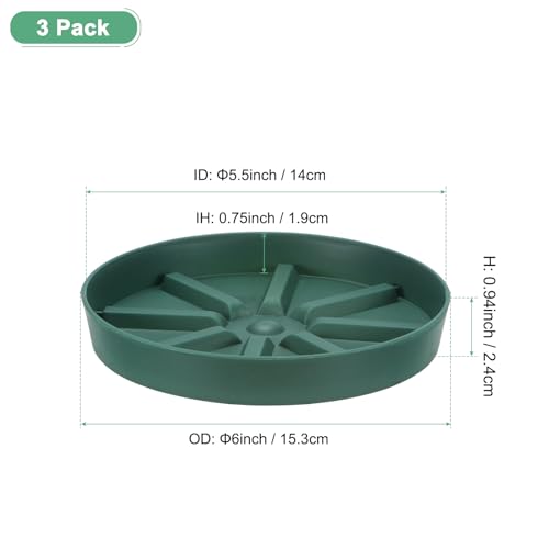 M METERXITY 3-Pack Plant Saucer, 6 Inch Flower Pot Saucers - Image 2