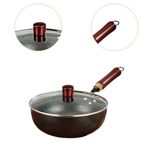 Wok chino con mango de madera sin tapa miniatura 3