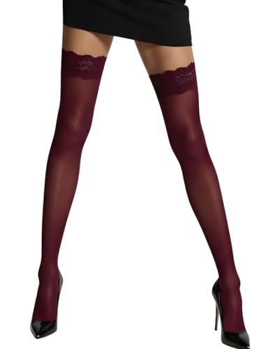 Charm and Attitude Thigh High Stockings for Women with Lace Top |Lingerie Thigh Highs Tights | Made in EU