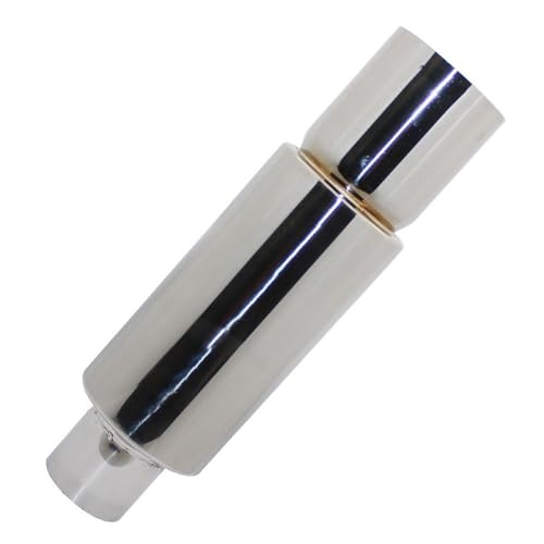 Silenciador de escape en acero inoxidable con acabado espejo modelo 007 plata universal 6