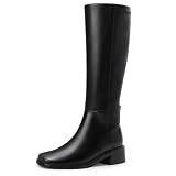 Gleebest Women's Knee High Boots Low Chunky Heel Fall...