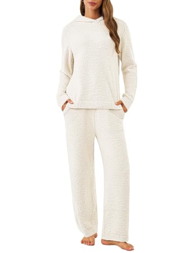 GKBK Womens Fleece Pajama Sets Fluffy Pjs 2 Piece Matching Loungewear Set