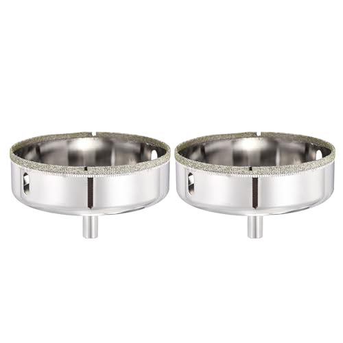 Scie cloche diamantée 95 mm lot de 2 trépan diamant carrelage céramique et faïence de verre argent