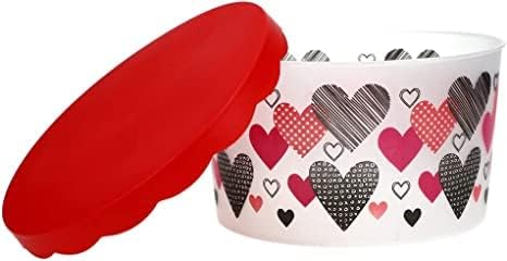 Miniatura 2 de CGT - Recipientes de plástico para el día de San Valentín con tapas, corazones, canastas para fiestas, cocina, dulces, aperitivos, organización de