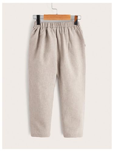 WDIRARA Boy's Flat Front Elastic Waist Pants Casual Uniform Trousers with Pockets2