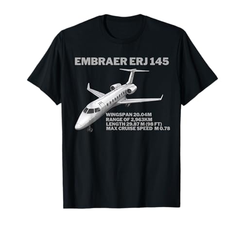 Aviation Airplane Collection Airplane Embraer ERJ 145 Aviation T-Shirt