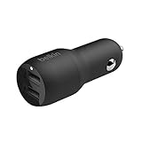 Belkin CCB001btBK Dual USB Car Charger 24W (Boost Charge Dual Port Car Charger, 2-Port USB Car Charger) iPhone Car Charger, Android Car Charger , Black