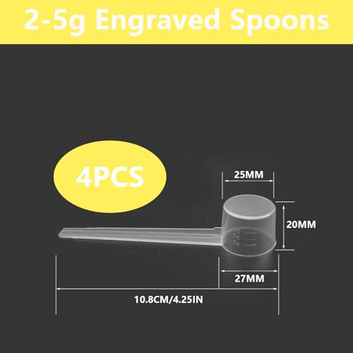 4Pcs Measuring Scoops Set (2g 3g 4g 5g) BPA-Free Plastic Reusable Transparent Scoop for Protein Milk Powder Coffee Laundry Kitchen Cooking Tools Home Catering Stackable - Image 4