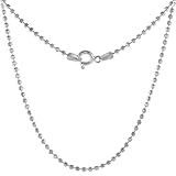 Sterling Silver Faceted Pallini Bead Ball Chain Necklaces & Bracelets 1.8mm Nickel Free Italy, 7-30 inch