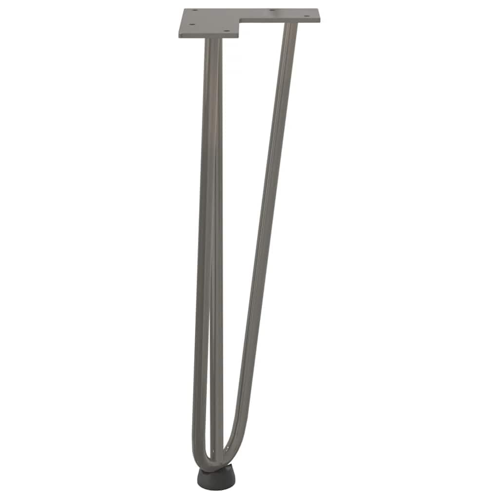 Nogi do stolika kawowego, 4 sztuki, stal naturalna, masywna stal, wysokość 42 cm, ze śrubami i nóżkami poziomującymi, do montażu i naprawy stołu jadalnego, biurka i stolika pomocniczego