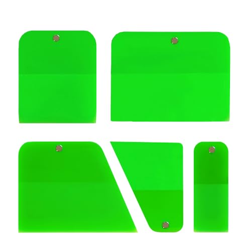 PPF Squeegee Kit 5 in 1 Anti-Scratch Soft TPU Scraper for Vinyl,Small Tint Squeegee Water Blade Scraper for Paint Protection Film,Vinyl Wrap Window Tint Tools (Green Magnet)