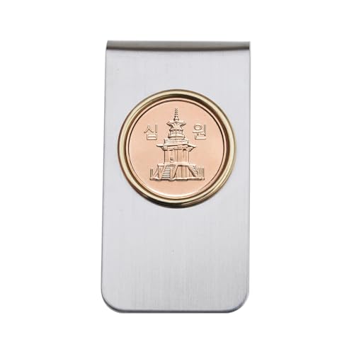 US Years 2006~2024 South Korea 10 Won BU Uncirculated 10 Cent Coin Two Toned Stainless Steel Money Clip New - Temple Dabotap Pagoda
