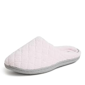 Dearfoams Women’s Memory Foam Washable Leslie Clog House Slipper with Wide Widths