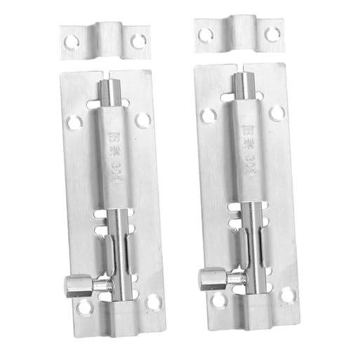 Happyyami 2個 ステンレス製ドアボルトラッチ 耐久性加厚設計 簡単取付可能 室内扉用セキュリティ錠具 網戸や浴室 寝室 収納扉に