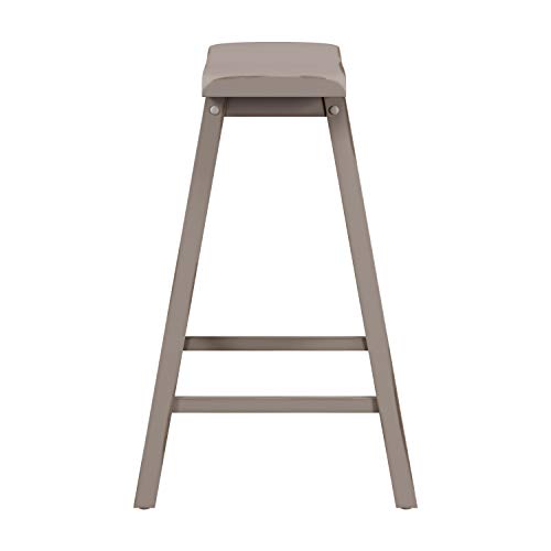 Hillsdale, Wood Backless Counter Height Stool with Saddle Style Seat, Distressed Gray - Image 3