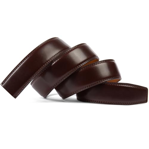 Image of Founders & C Mens Leather Ratchet Belt Strap Only 1 3 /8 inch Without Buckle,Replacement Strap Suitable for 40MM Slide Buckle