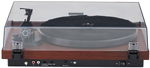 Crosley C6B-MA toca-discos Bluetooth com pré-amplificador embutido e braço de tom ajustável, mogno