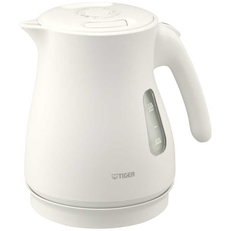 TIGER 電気ケトル ホワイト Amazon.co.jp: タイガー魔法瓶 蒸気レス電気ケトル1リットル 驚きの速
