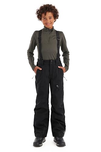 killtec Jungen Skihose mit abzippbarem Latz und Kantenschutz Boys Skihose 242, schwarz, 176, 43401-000