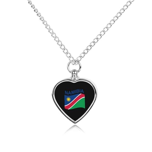 Flag of Namibia Small Ashes Necklace for Dog/Cat Heart Keepsake Pendant Cremation Jewelry