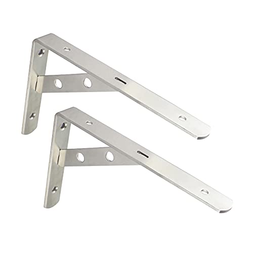 LRBBH Supports de Support, D'éTagèRe 2 Supports SoudéS en Acier Inoxydable 304 éPaissi, Supports D'éTagèRe Robustes FixéS Au Mur avec une Charge Maximale de 50 Kg / 110 Lb