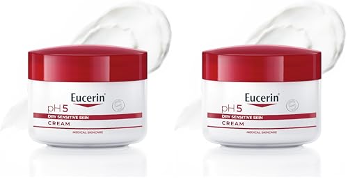 Eucerin pH5 Crema 75 ml, Crema idratante viso e corpo per un'idratazione a lunga durata e una pelle più forte, Formula idratante e multiuso con Dexpantenolo e Glicerina per pelle secca e sensibile