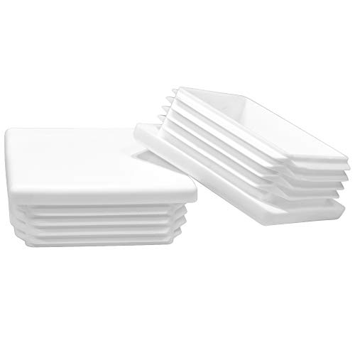 Prescott Plastics 3" Inch Square Plastic Plug Insert (4 Pack), White End Cap for Metal Tubing, Fence, Glide Insert for Pipe Post, Chairs and Furnitures