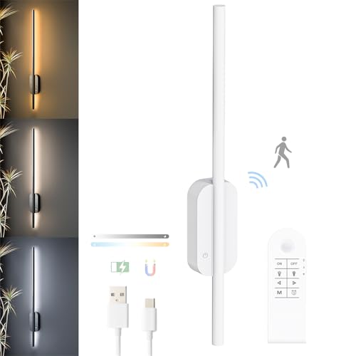 Lámpara de pared con sensor movimiento y luz regulable usb