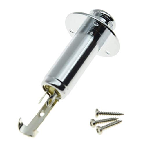 Dopro Copper Acoustic Electric Guitar Bass Mono Endpin Output Jack Strap Button Cylinder Jack Socket Chrome - Image 2
