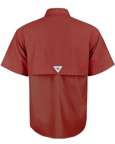 Image of Alimens & Gentle Short Sleeve Fishing Shirt Wicking Fabric Sun Protection Casual Button Down Shirts