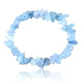Beliebtes Splitterarmband | Handgefertigtes Elastisches Stretch Splitter Armband | Echter natürlicher Edelstein(Aquamarin)