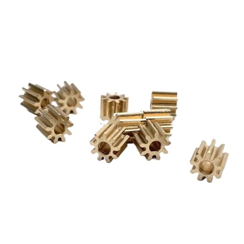 High Precision Motor Spur Gear 10pcs 0.5M 9T Small Copper Gear 1.5/2mm Diameter Gear(2mm)