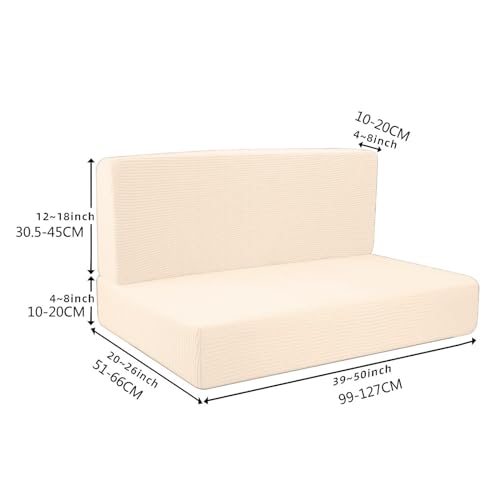 Housse de coussin extensible polyester jaune lot de 4 pour canapé de salon