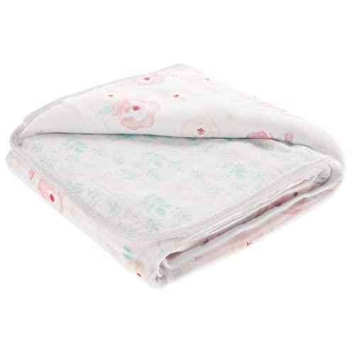 Image of aden + anais Essentials Dream Blanket, Muslin Baby Blankets for Girls & Boys, Ideal Lightweight Newborn Nursery & Crib Blanket, Shower & Registry Gift, Full Bloom - Roses