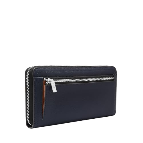Image of Fossil Women's Logan Leather RFID-Blocking Zip Around Clutch Wallet with Wristlet Strap for Women