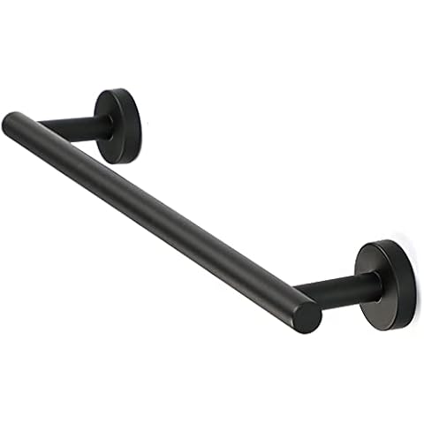 40 cm Bath Towel Bar, Stainless Steel Matte Black Towel Holder, Wall Mounted Towel Rack for Bathroom Kitchen Toilet Cover
