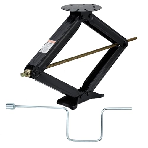 Garvee 30 in RV Scissor Jack - 7500 LB Heavy Duty Leveling Stabilizer with Crank Handle, Stable Base, 4 in-30 in Adjustable Height, Powder Coated Stee