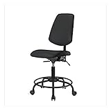 Thomas 1163Q64 Silla de Escritorio de Vinilo con Respaldo Medio sin inclinación y Brazos, Azul Colonial